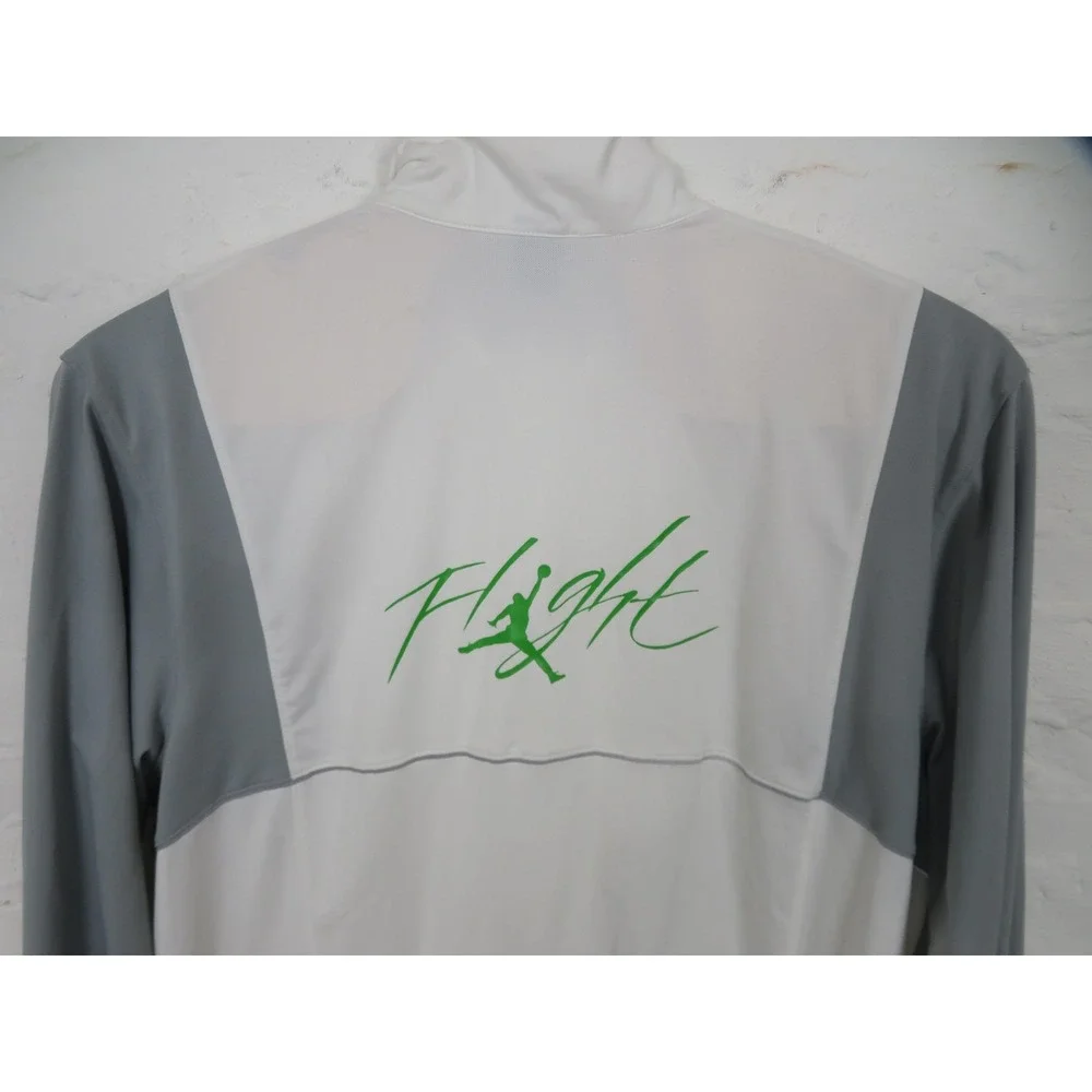 Vtg Air Jordan Flight Track Jacket Mens 3XL White Full Zip Basketball Jumpman